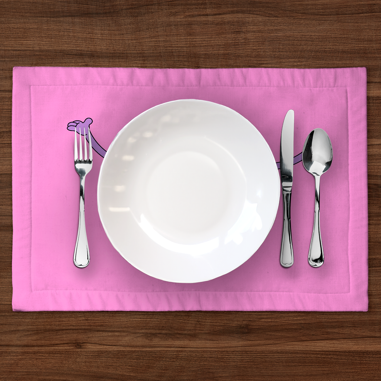 Purple Heart with Love Pink Placemat
