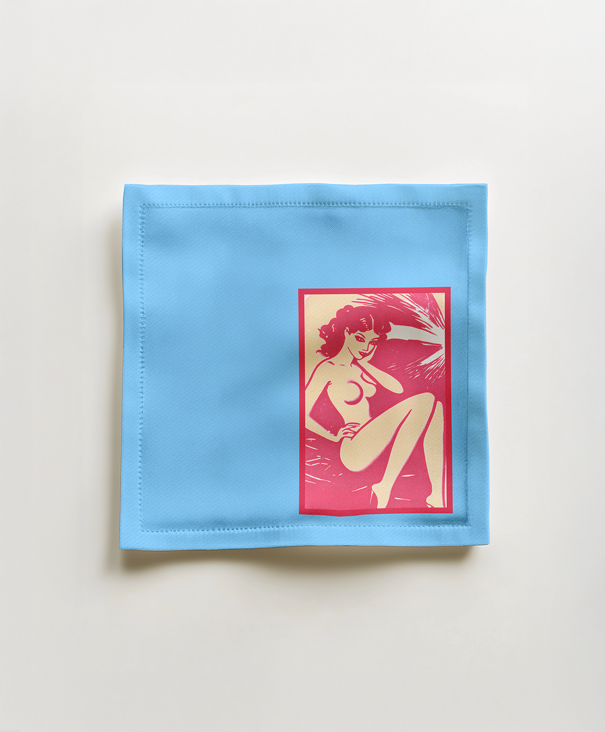 Strike a Pose Cocktail Napkin in Barbara Blue