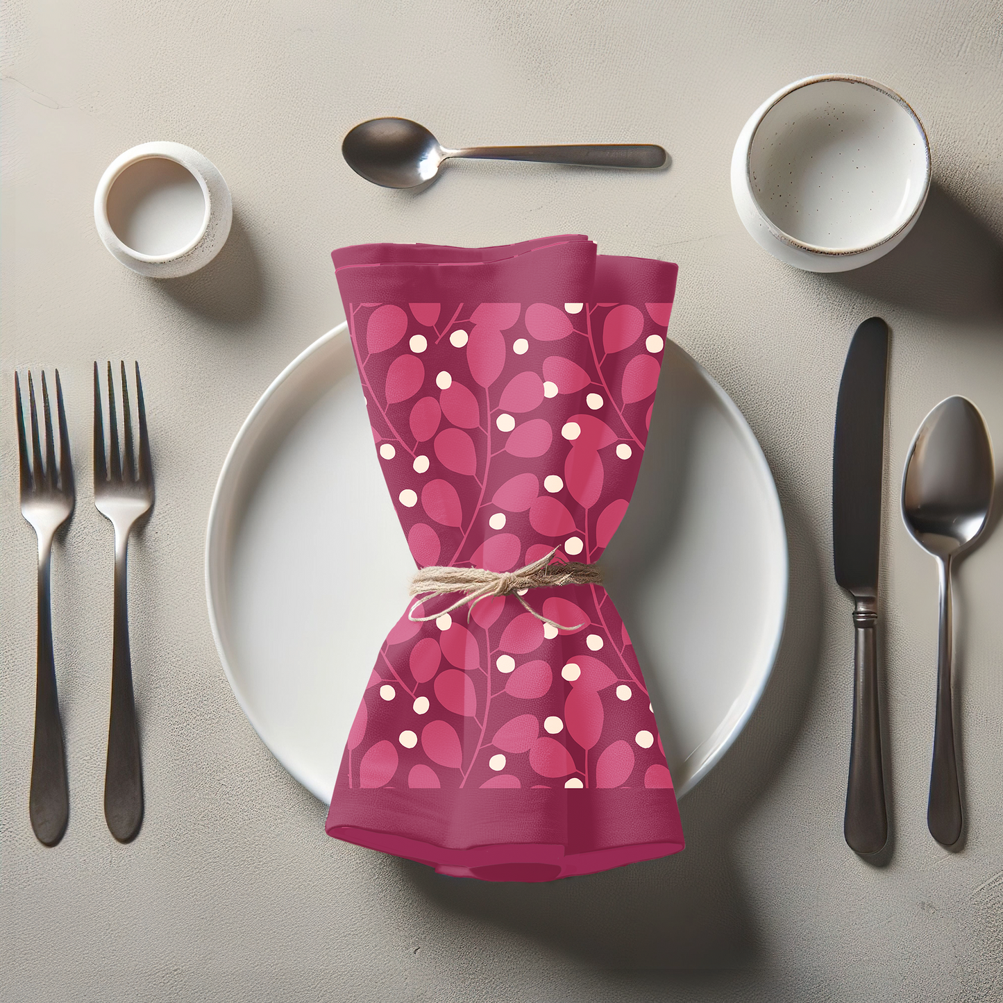 Branches + Dots Napkin in Pink