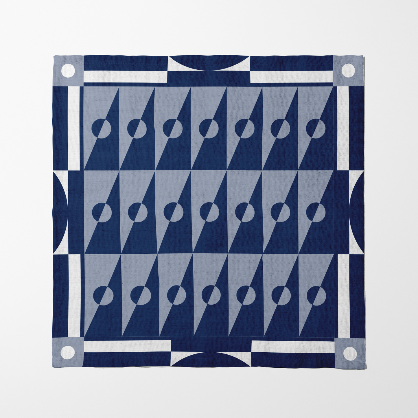 Blue Backgammon Napkin in Lightweight Linen
