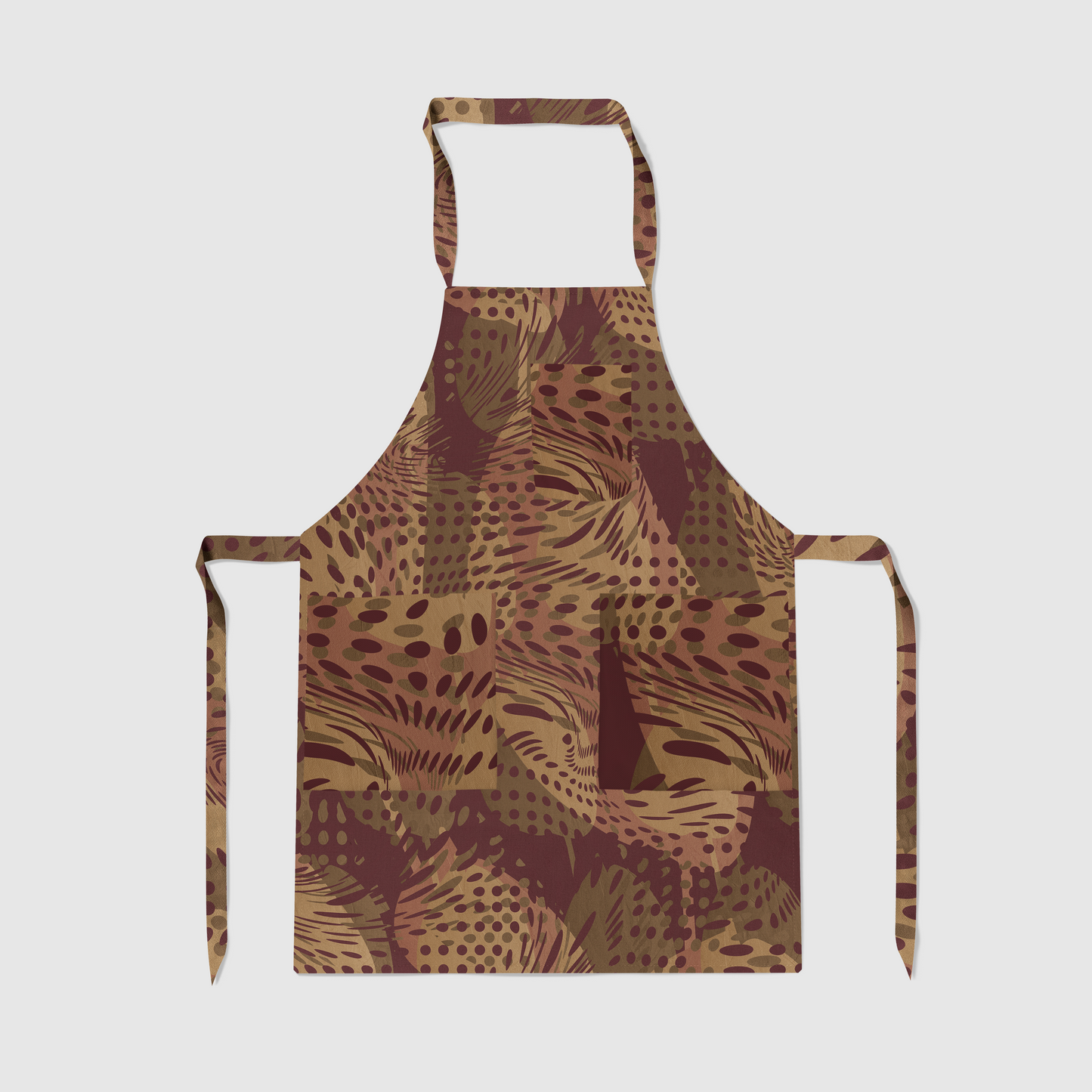 Scarlet Elegance Full Chef Apron in Mid Weight Cotton Twill