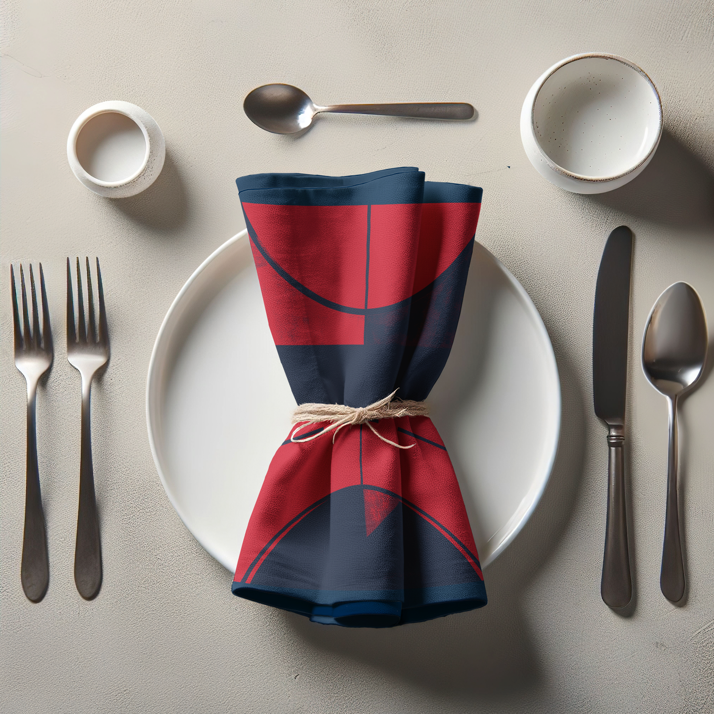 Rebel Red and Oxford Blue Basketball Napkin