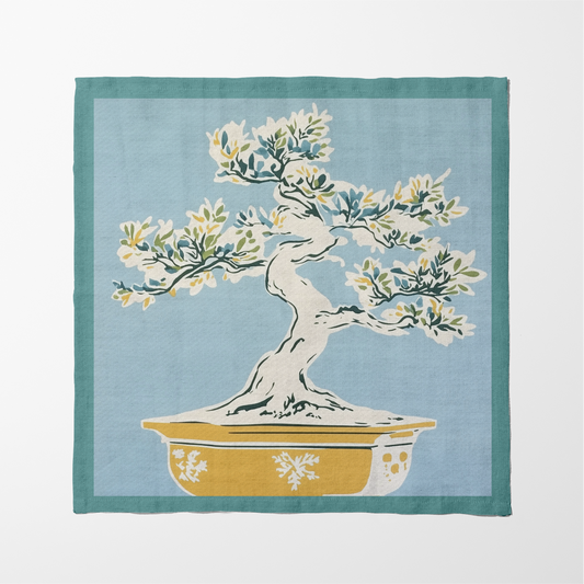 Bonsai Tree Napkin in Teal