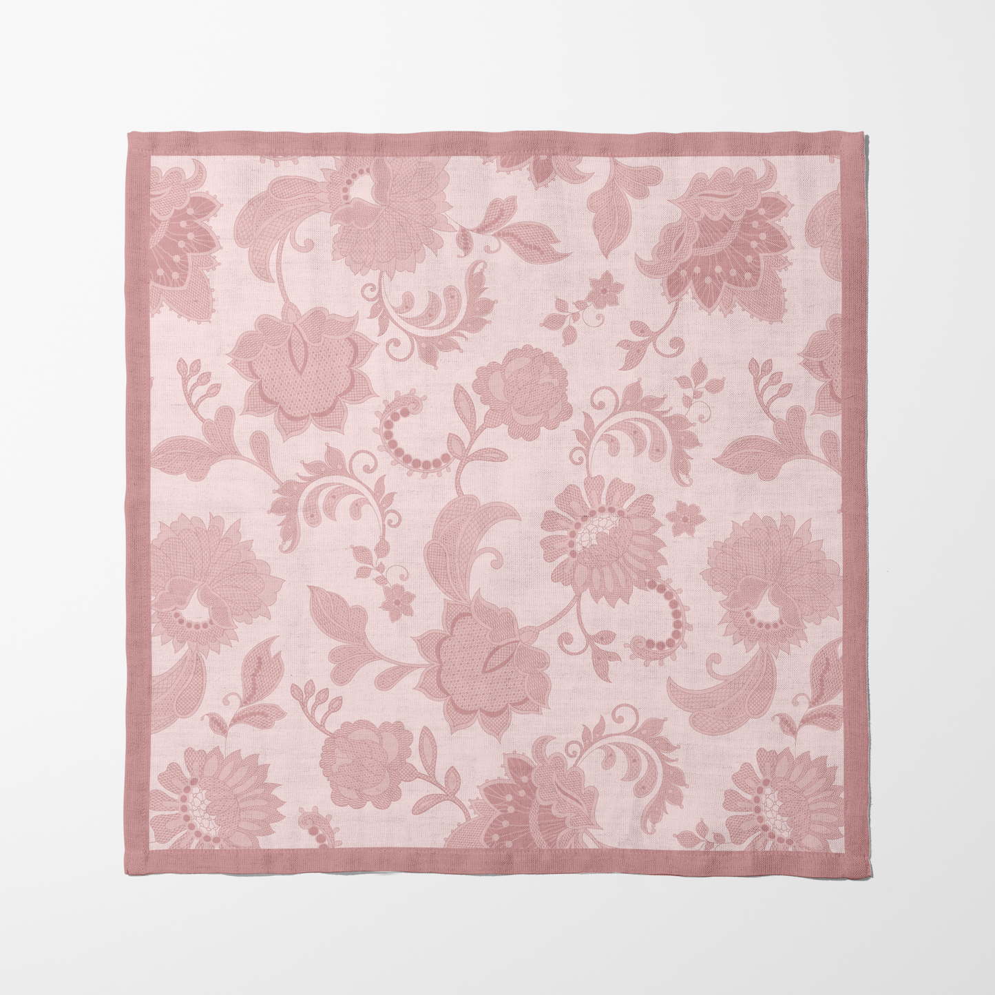 Dusty Rose Legacy Lace Napkin in Soft-Structured Linen