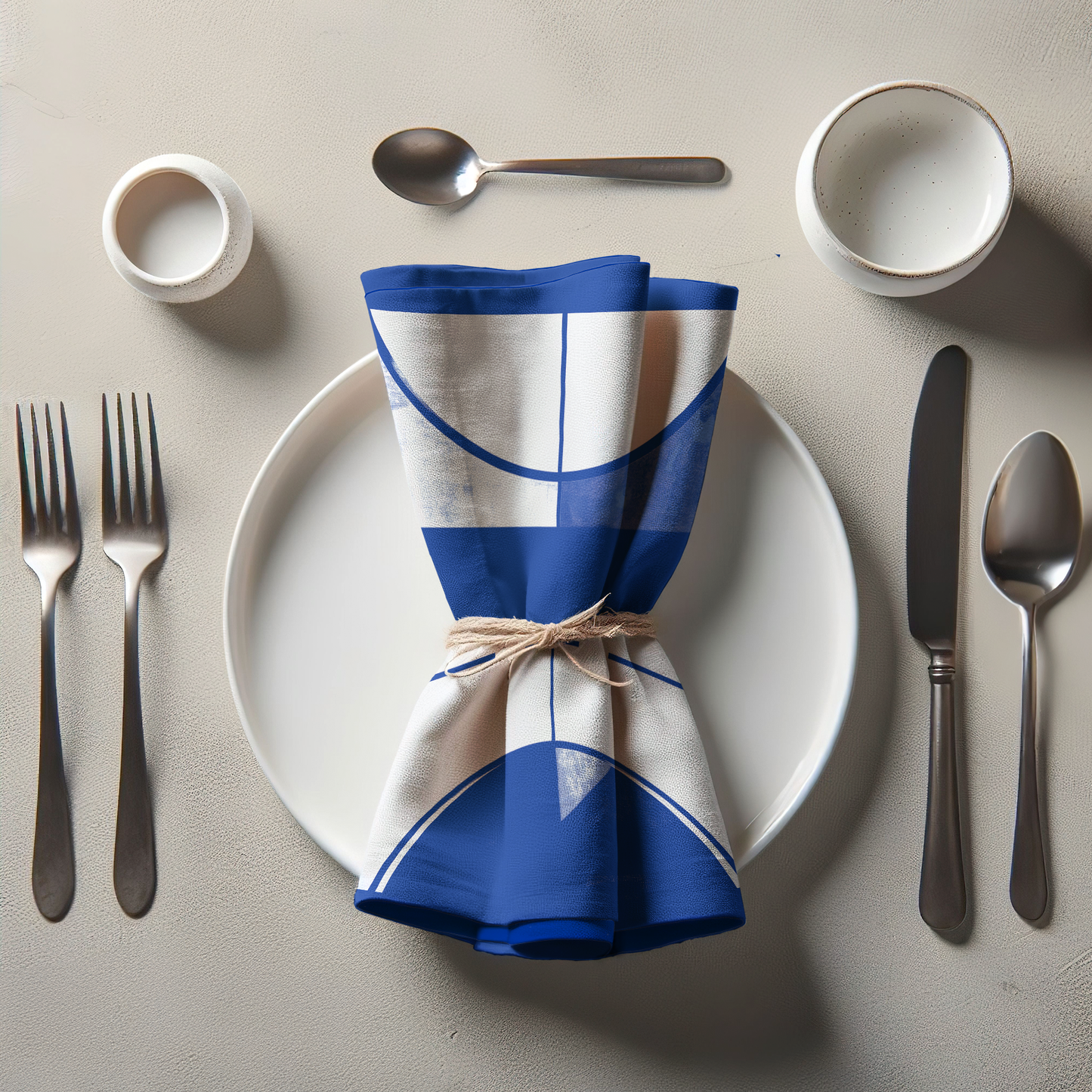 Royal Blue and White Basketball Napkin
