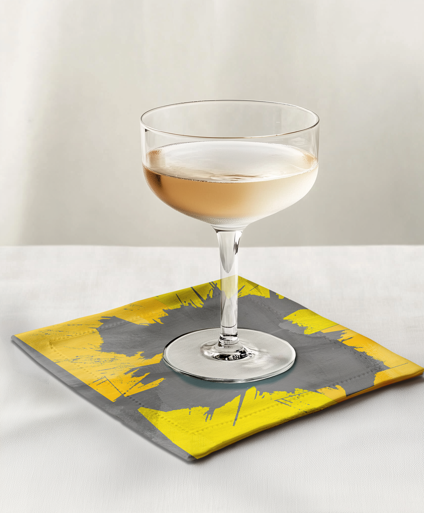 Yellow flower burst - Lightweight Linen