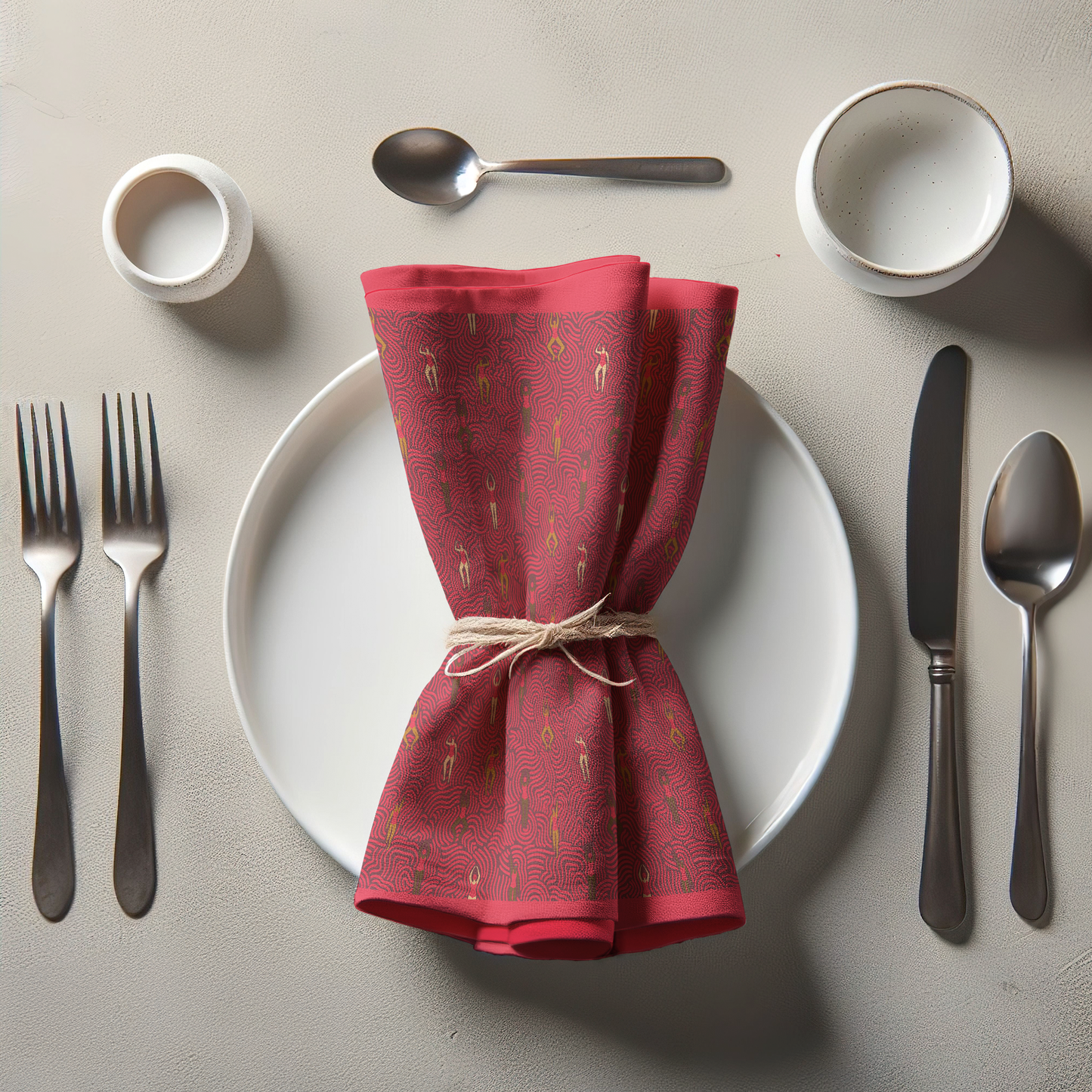 Swimmers in Summer in Poppy Napkin in Organic Cotton Voile