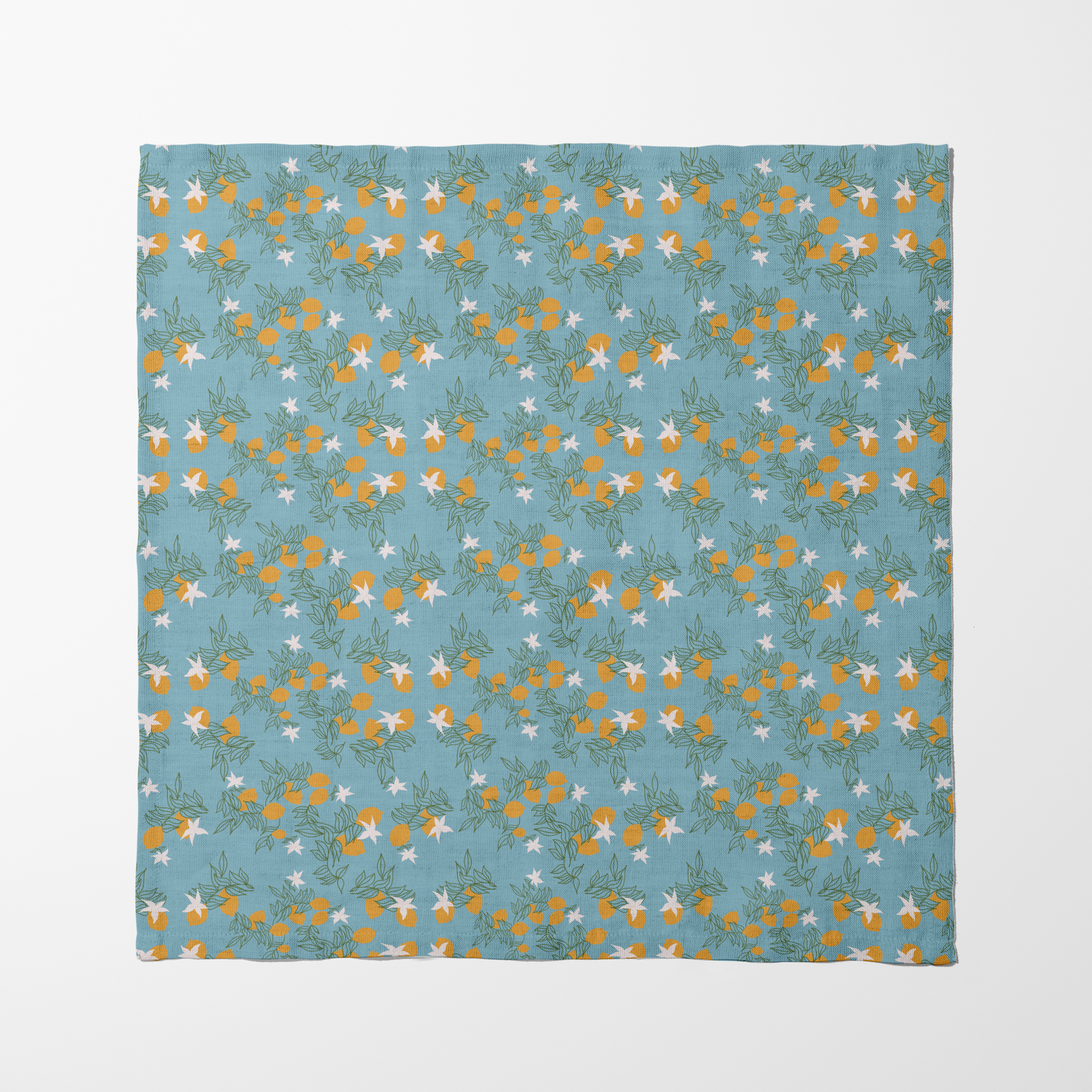 Lemon Flower Napkin in Light Blue