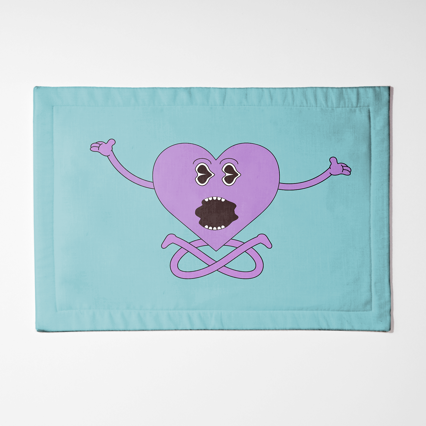 Purple Heart with Aqua Blue Placemat
