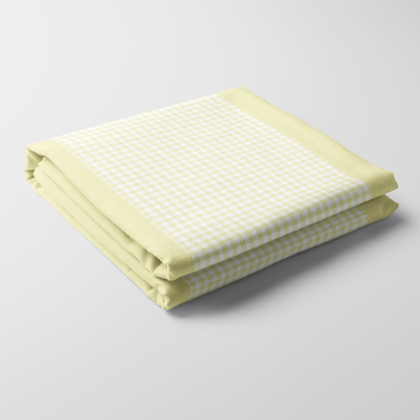 Mini Gingham Tablecloth in Pastel Yellow in Lightweight Linen