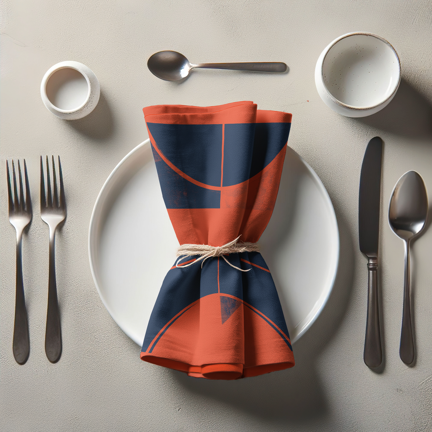 Orange and Navy Blue Basketball Napkin