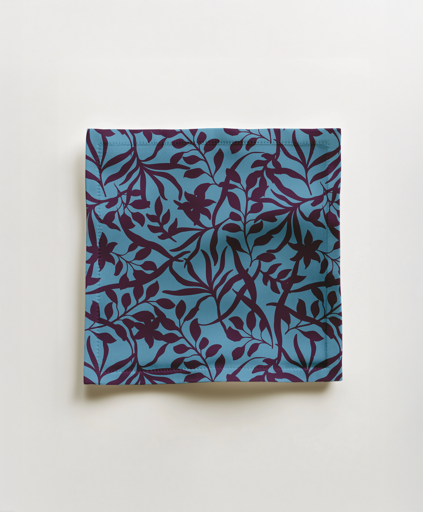 Figi Floral Cocktail Napkin in Sky - Organic Cotton Voile - 45%