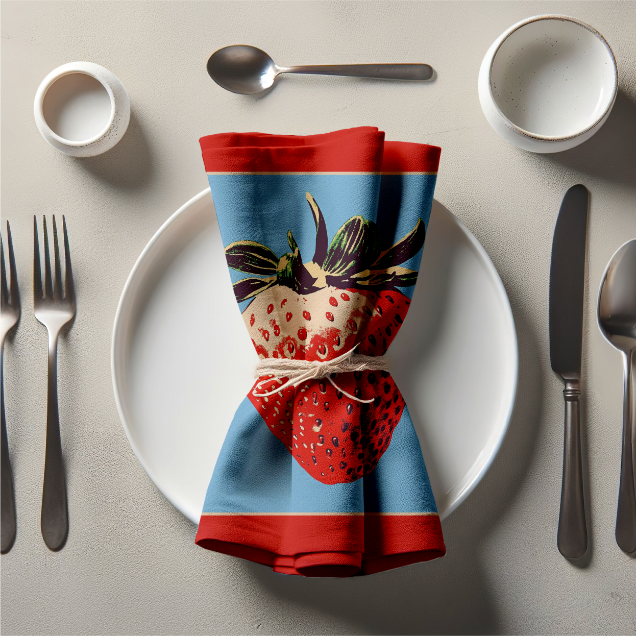 Spring Strawberry Napkin in Classic