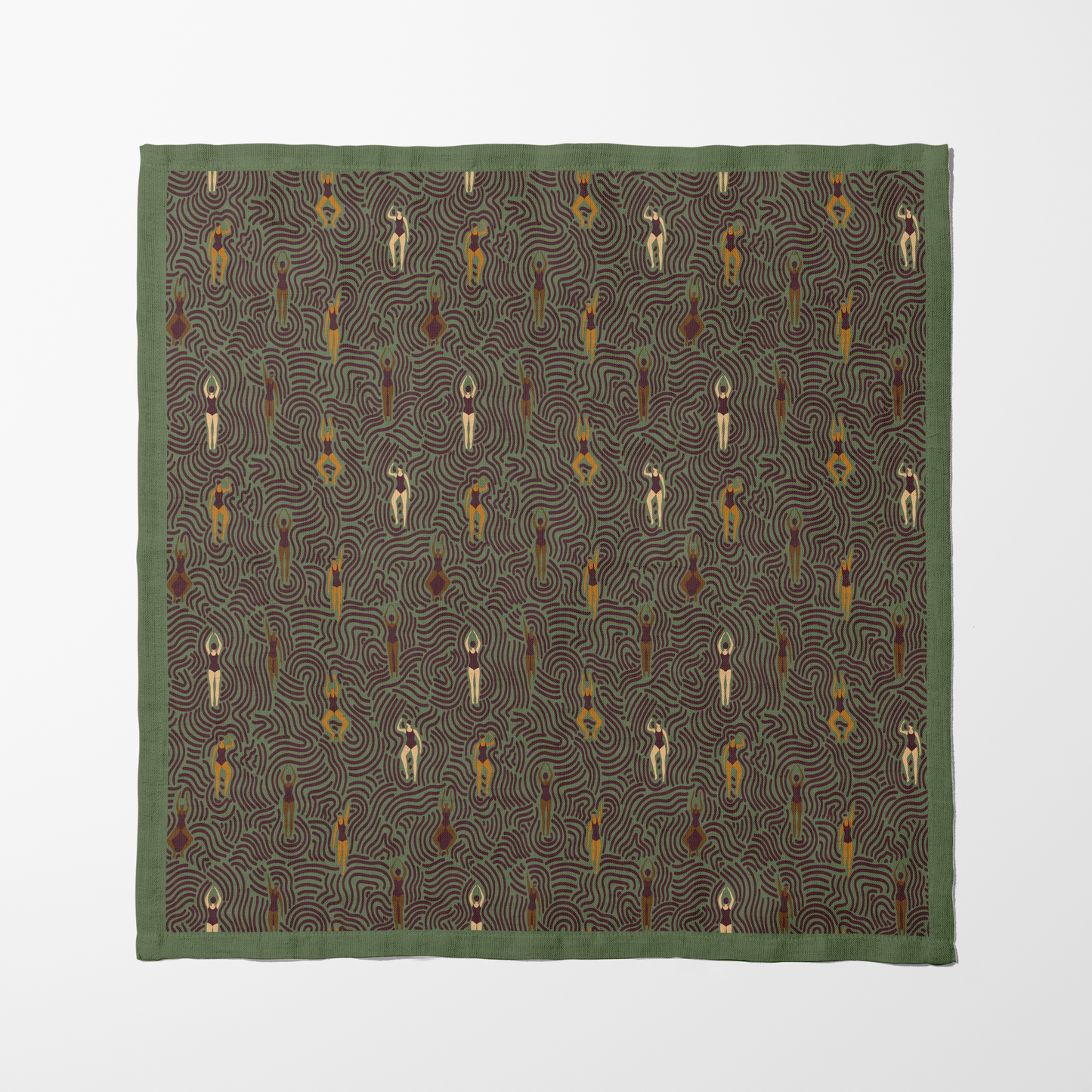 Swimmers in Summer in Candy Stripe Green Napkin