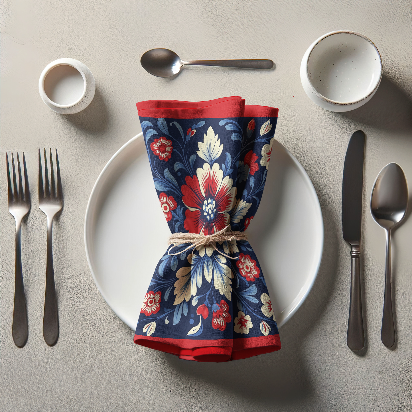 Red, White & Bloom Floral Napkin