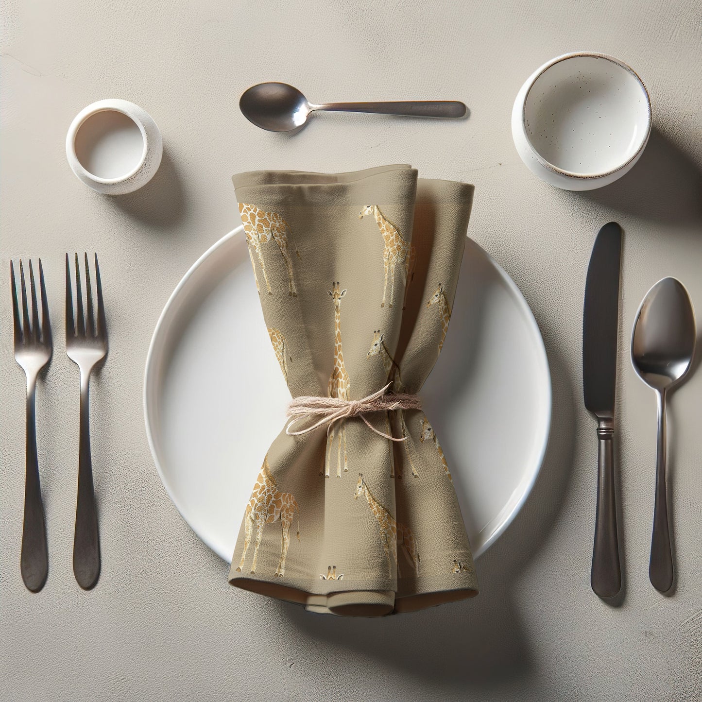 Napkin - Giraffes in taupe