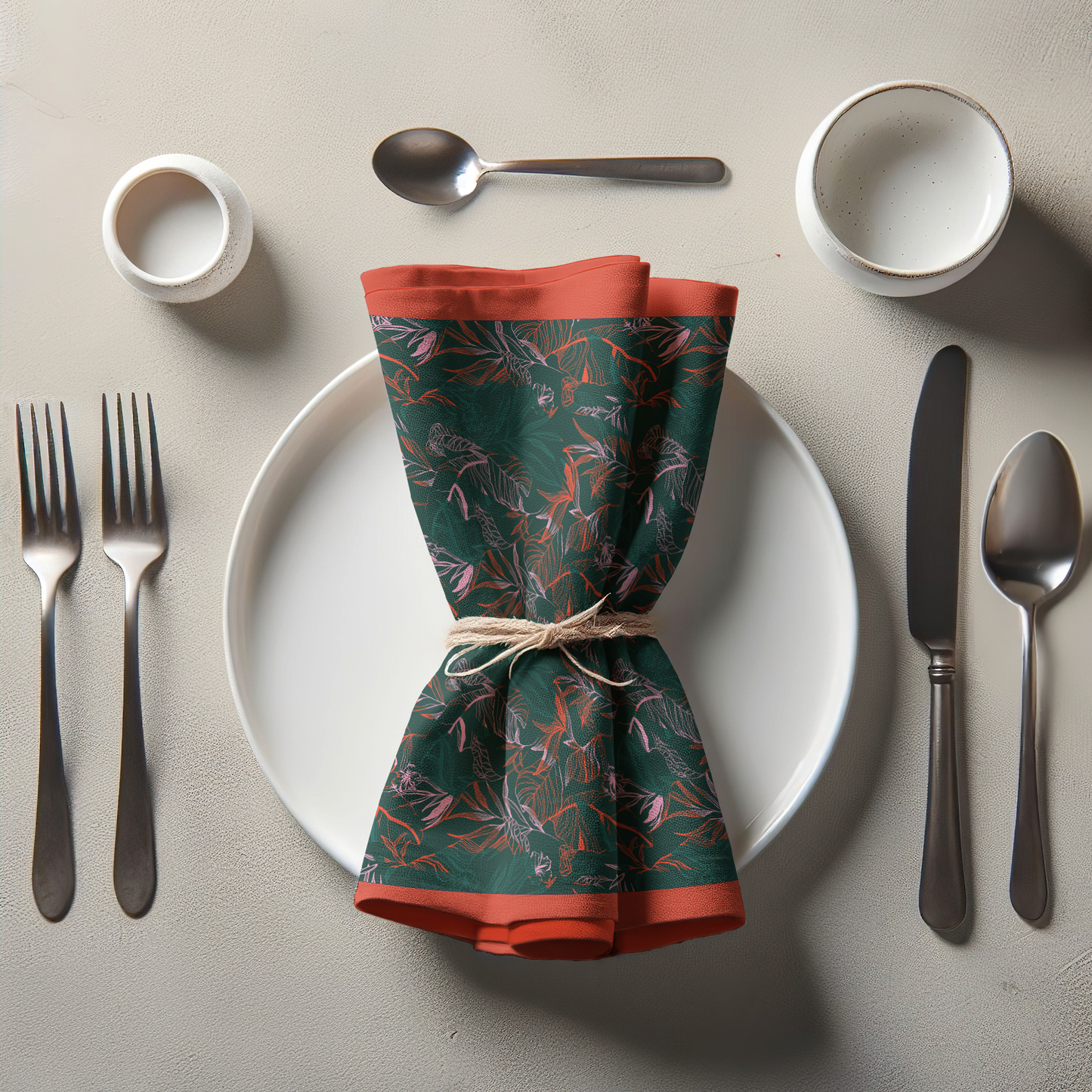 Camouflage Palms Napkin in Organic Cotton Voile