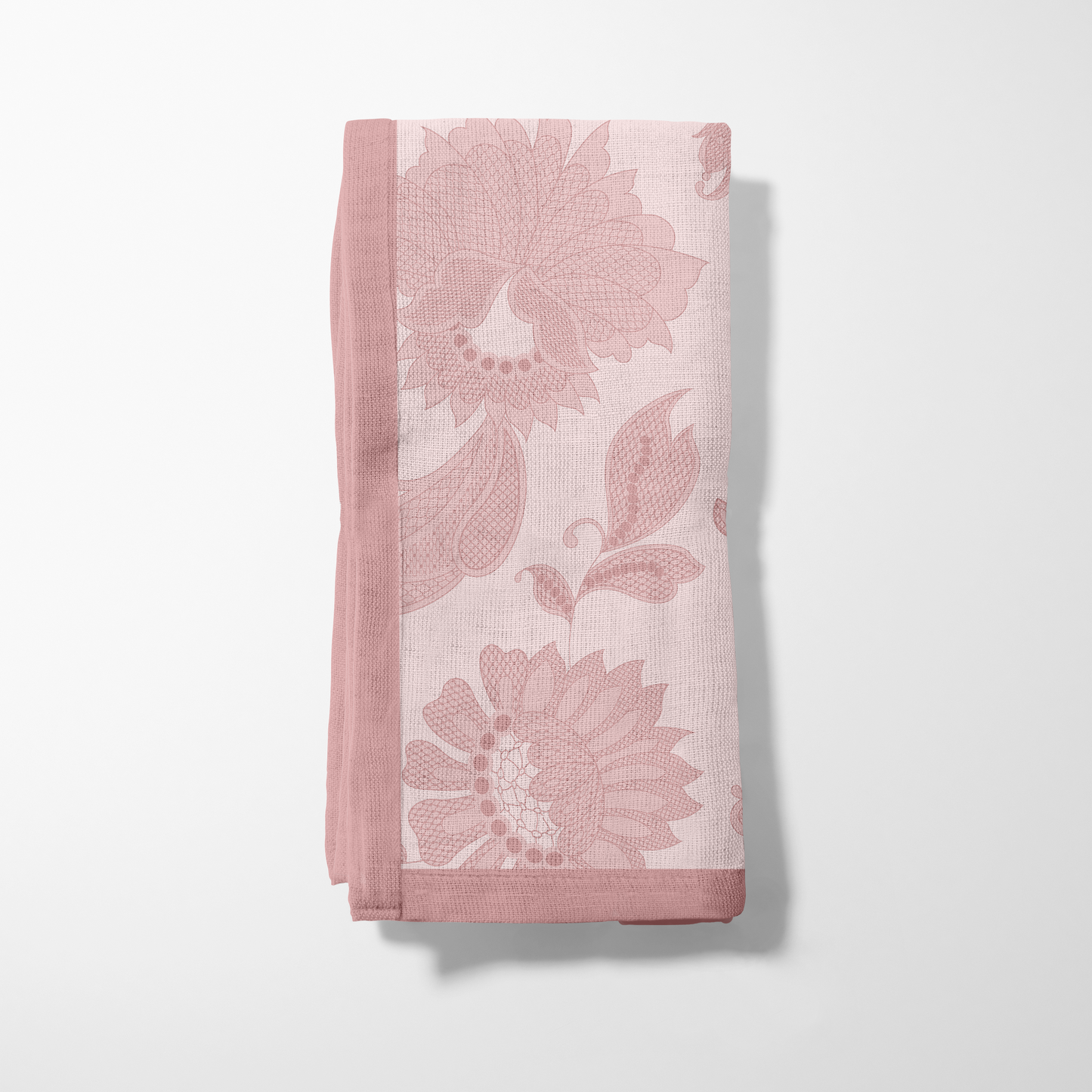 Dusty Rose Legacy Lace Napkin in Soft-Structured Linen