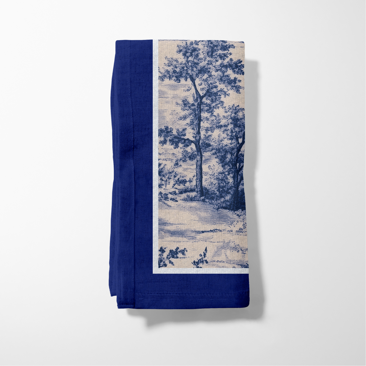 Deer Toile Napkin in Midnight Navy