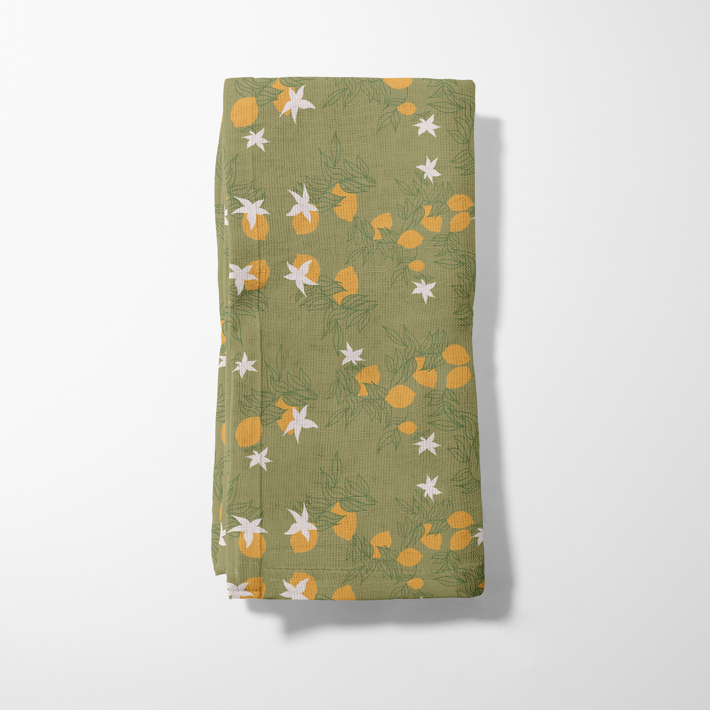 Lemon Flower Napkin in Light Green