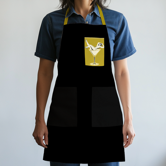 Cheers Darling Apron in Martini