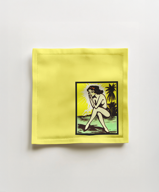 Matchbook Muse Cocktail Napkin in Cindy Canary