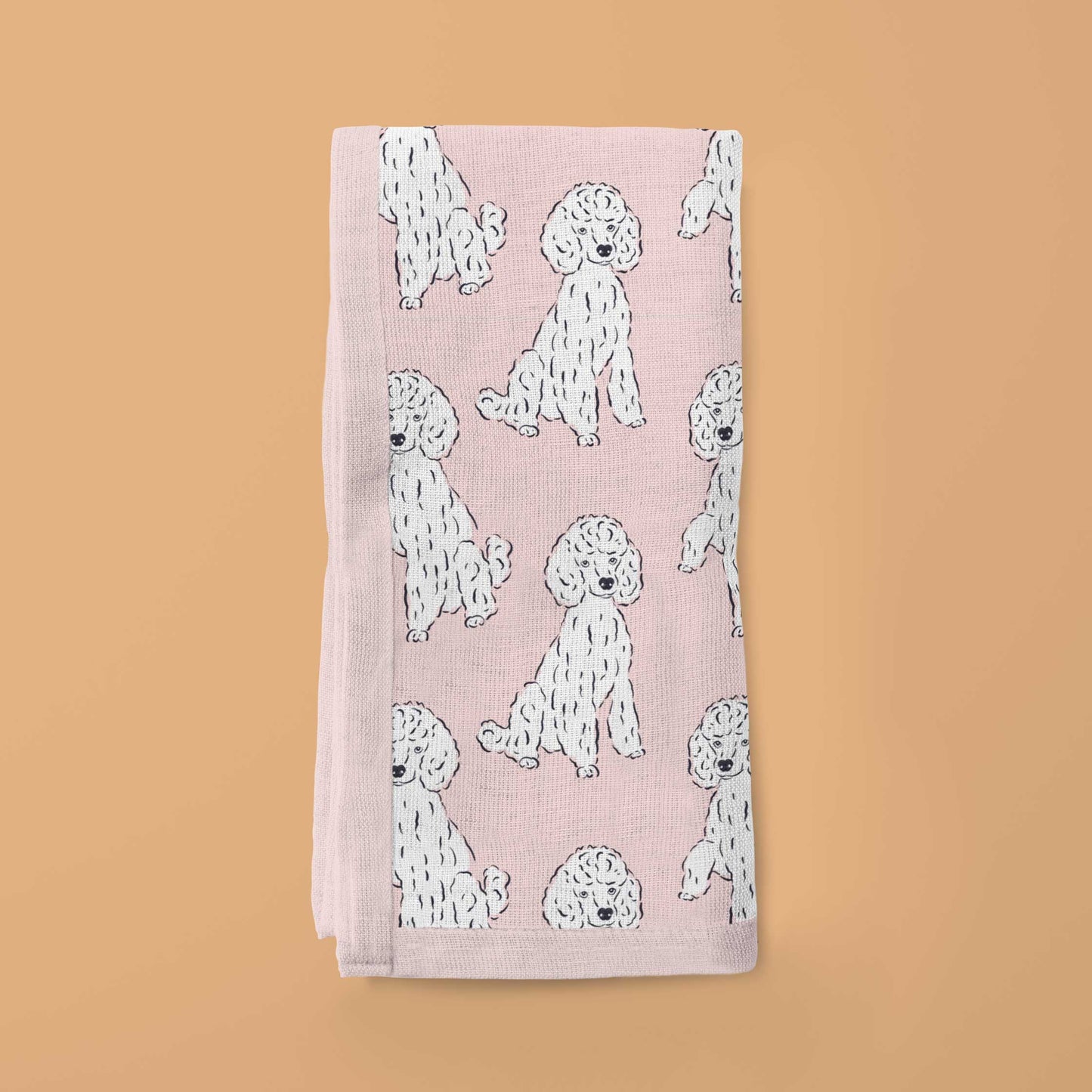 Oy with the Poodles Napkin in Pink in Organic Cotton Voile