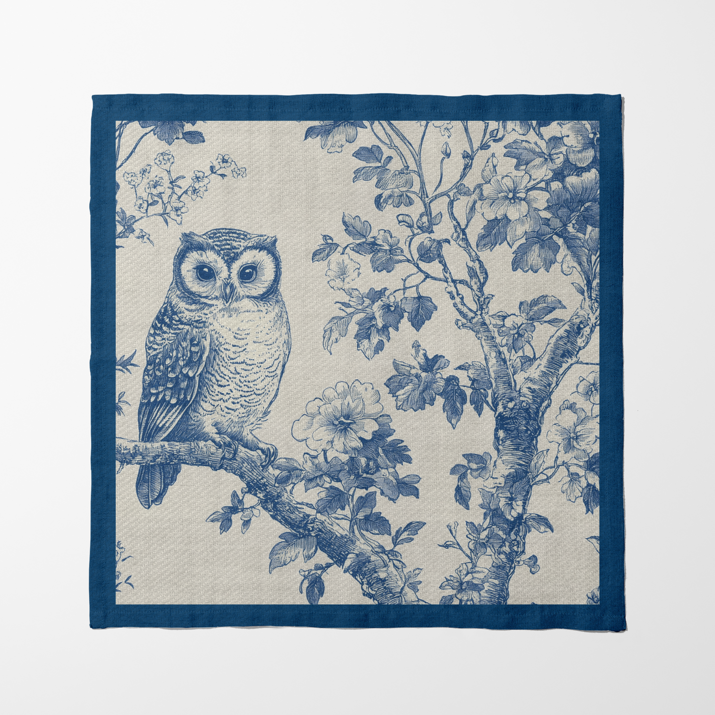 Enchanted Owl Napkin in Classic Navy