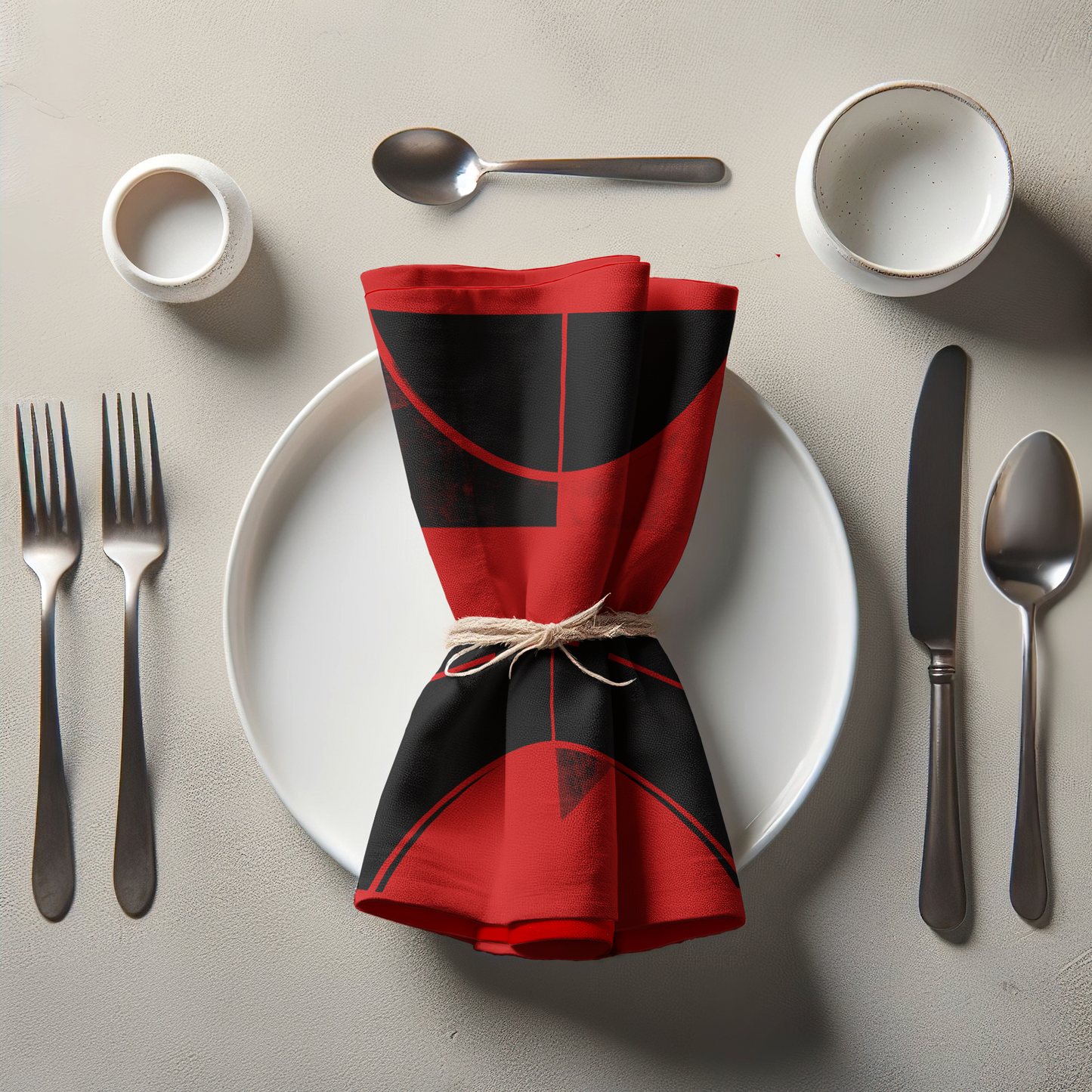 Black and Red Basketball Napkin