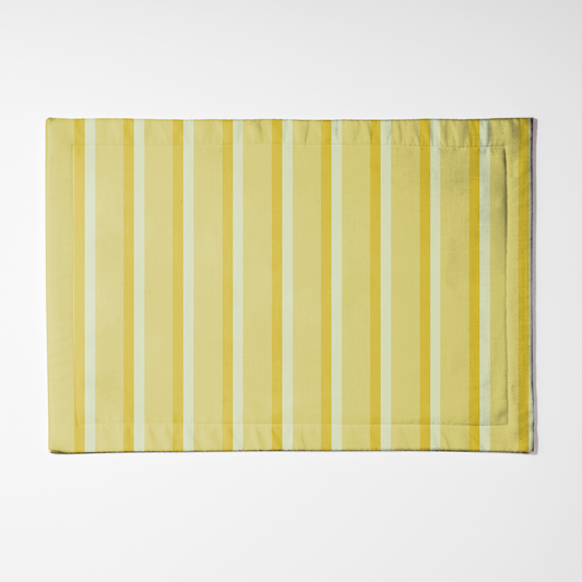 Candy Stripes Placemat in Yellow in Lightweight Linen