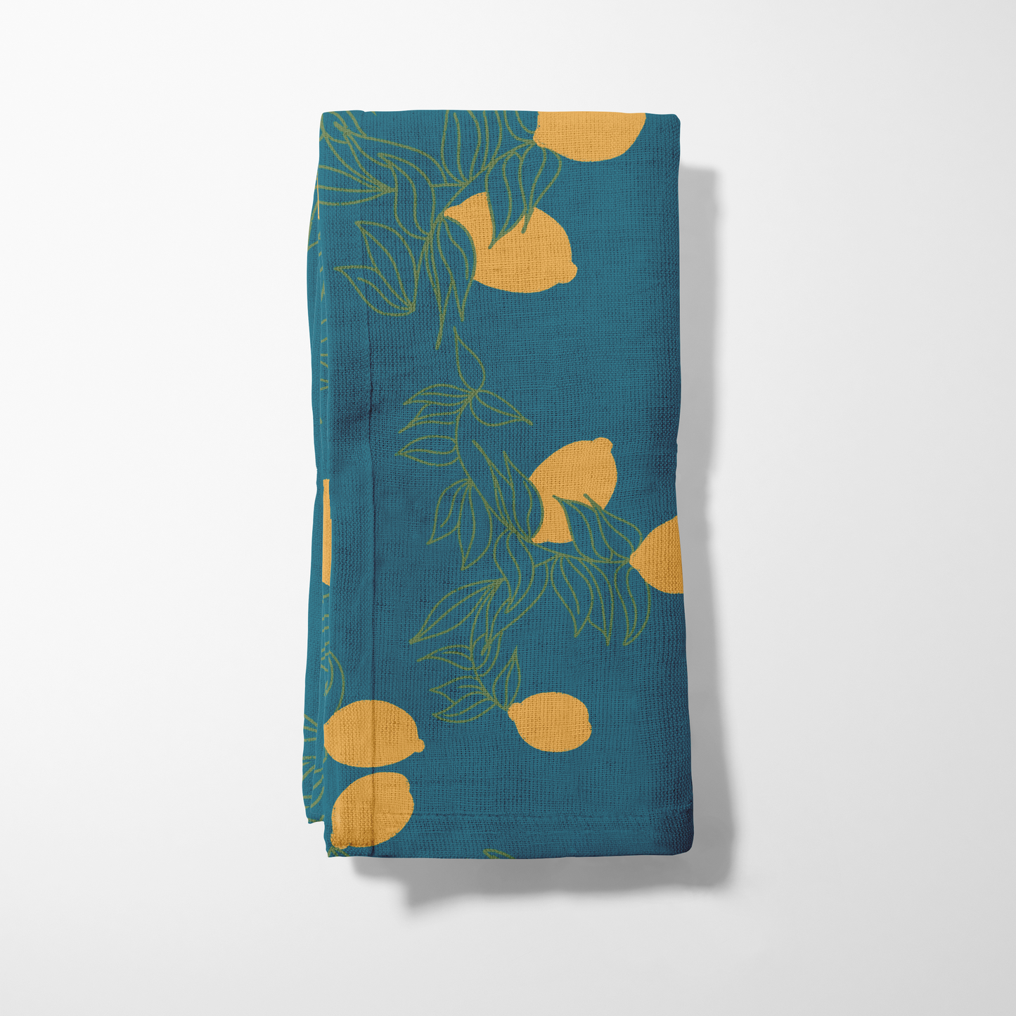 Lemon Fruit Napkin in Teal