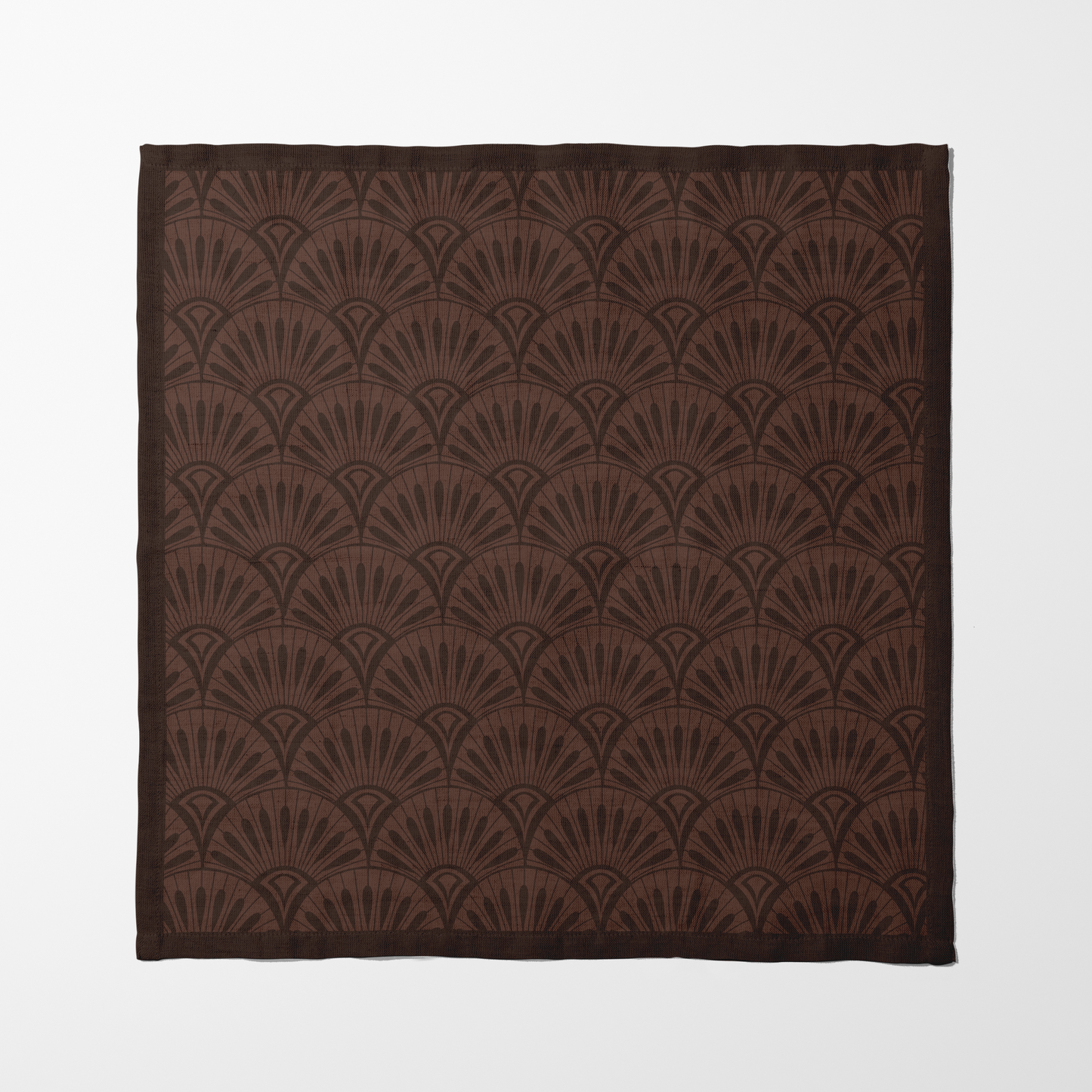 Brown Art Deco Napkin in Organic Cotton Voile