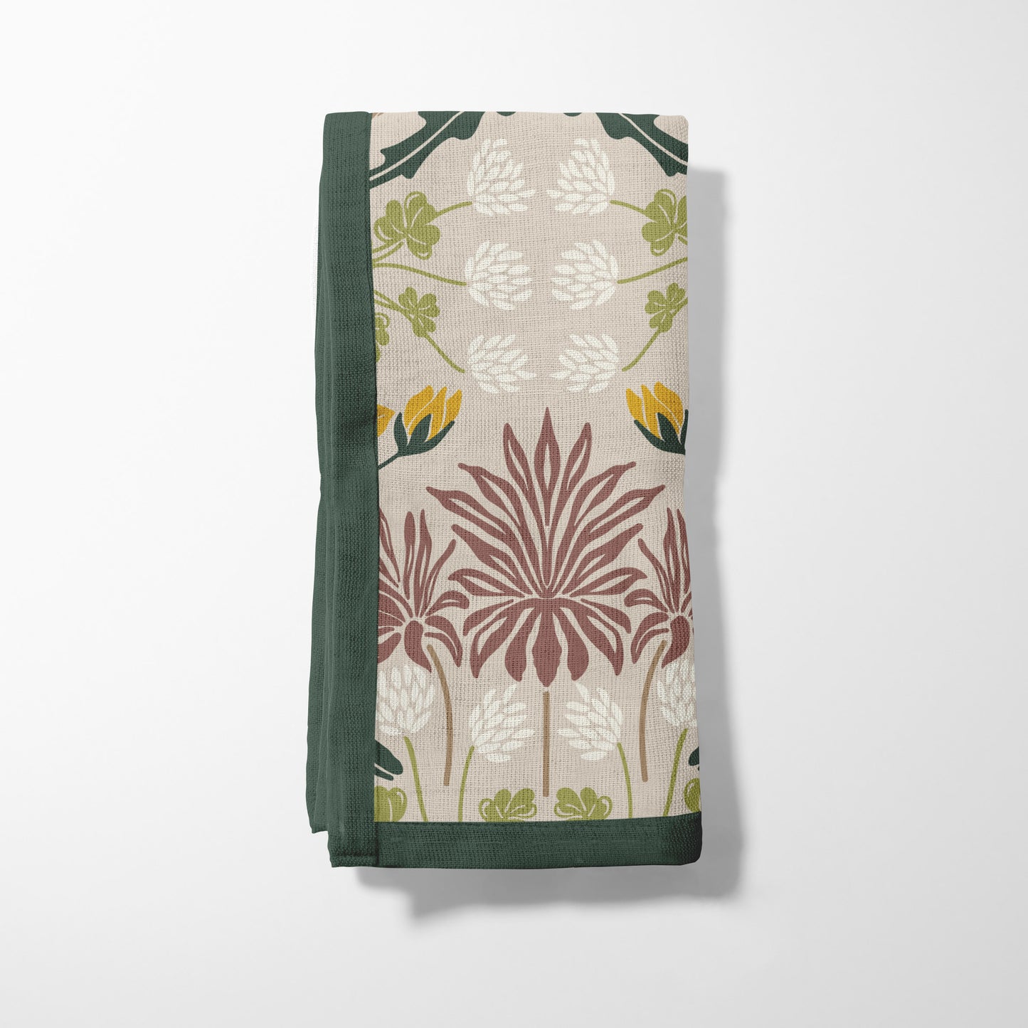 Bee Damask Earth Napkin in Organic Cotton Voile