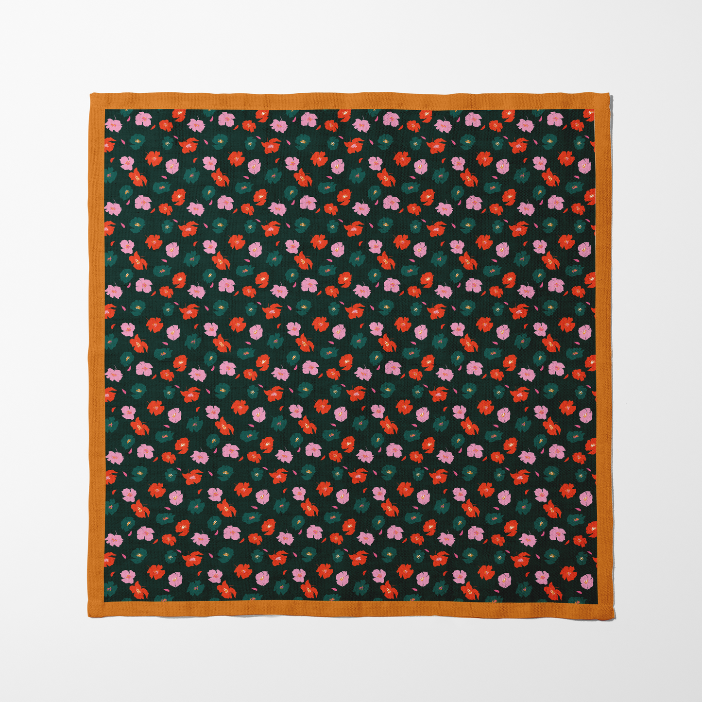 Evergreen Poppies Napkin in Organic Cotton Voile