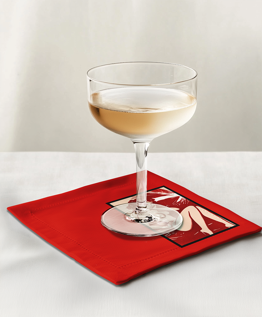 Strike a Pose Cocktail Napkin in Deborah Dynamite