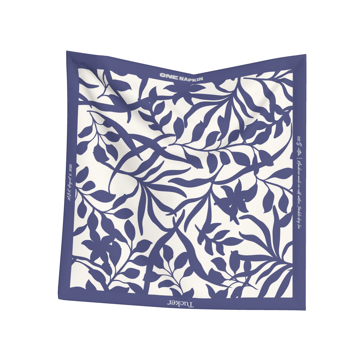 Custom Figi Floral Napkin in Midnight in Oxford Cotton - M&K 2025