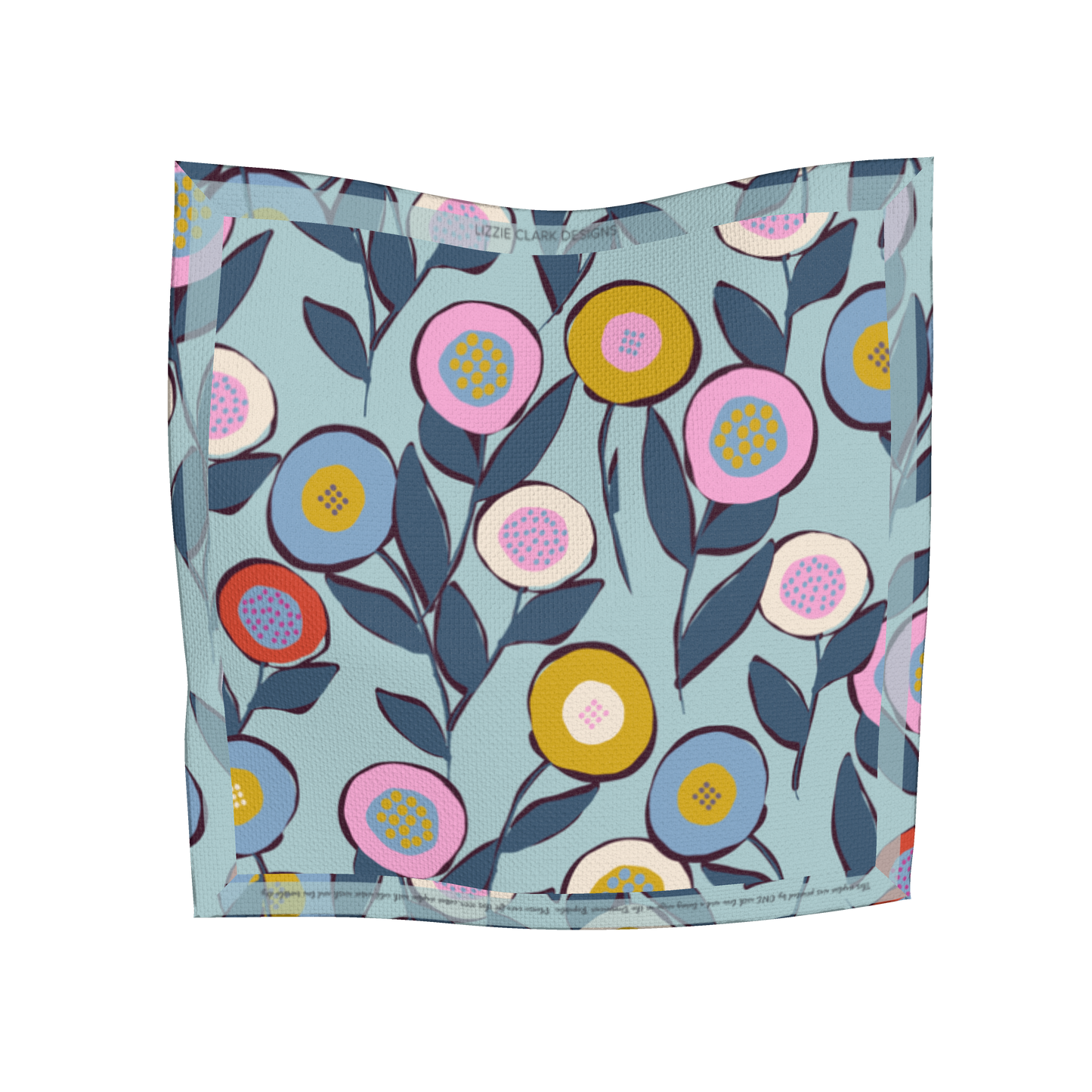 Button Flowers Blue Oxford Cocktail