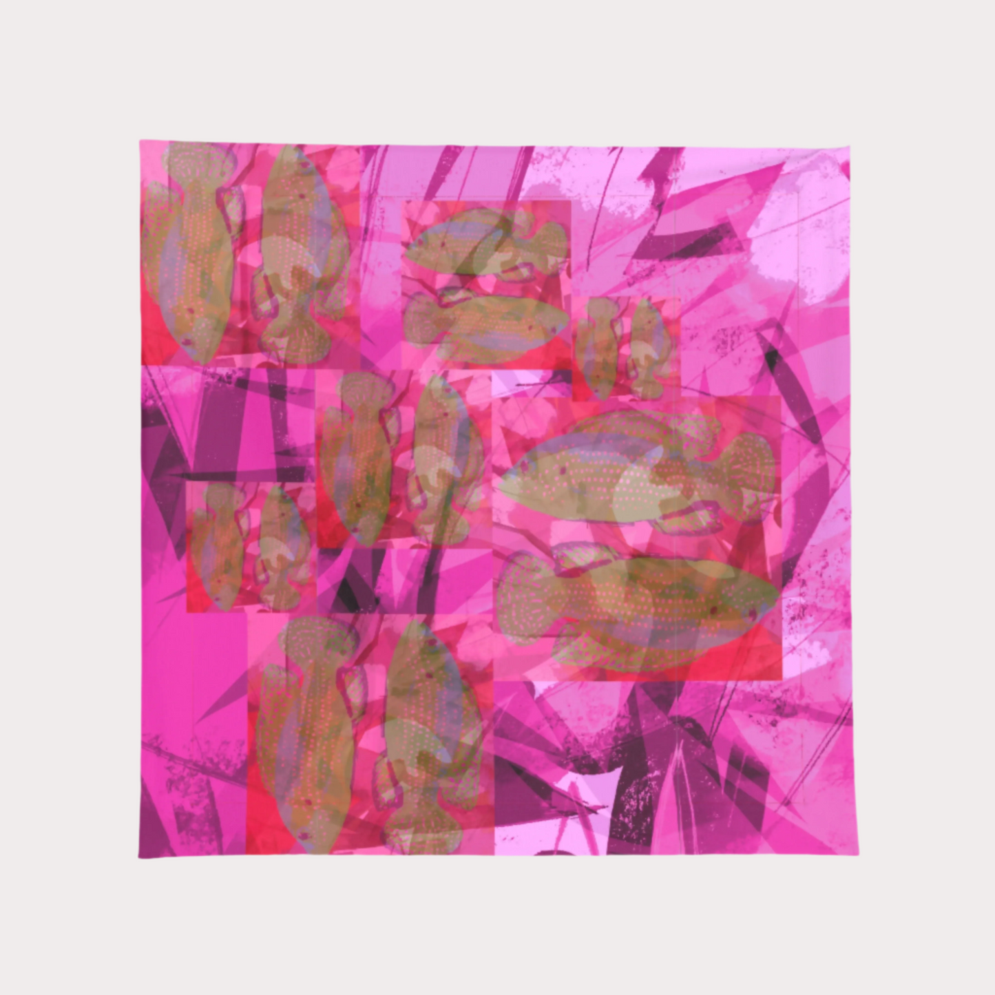 Pink Fish Square Tablecloth