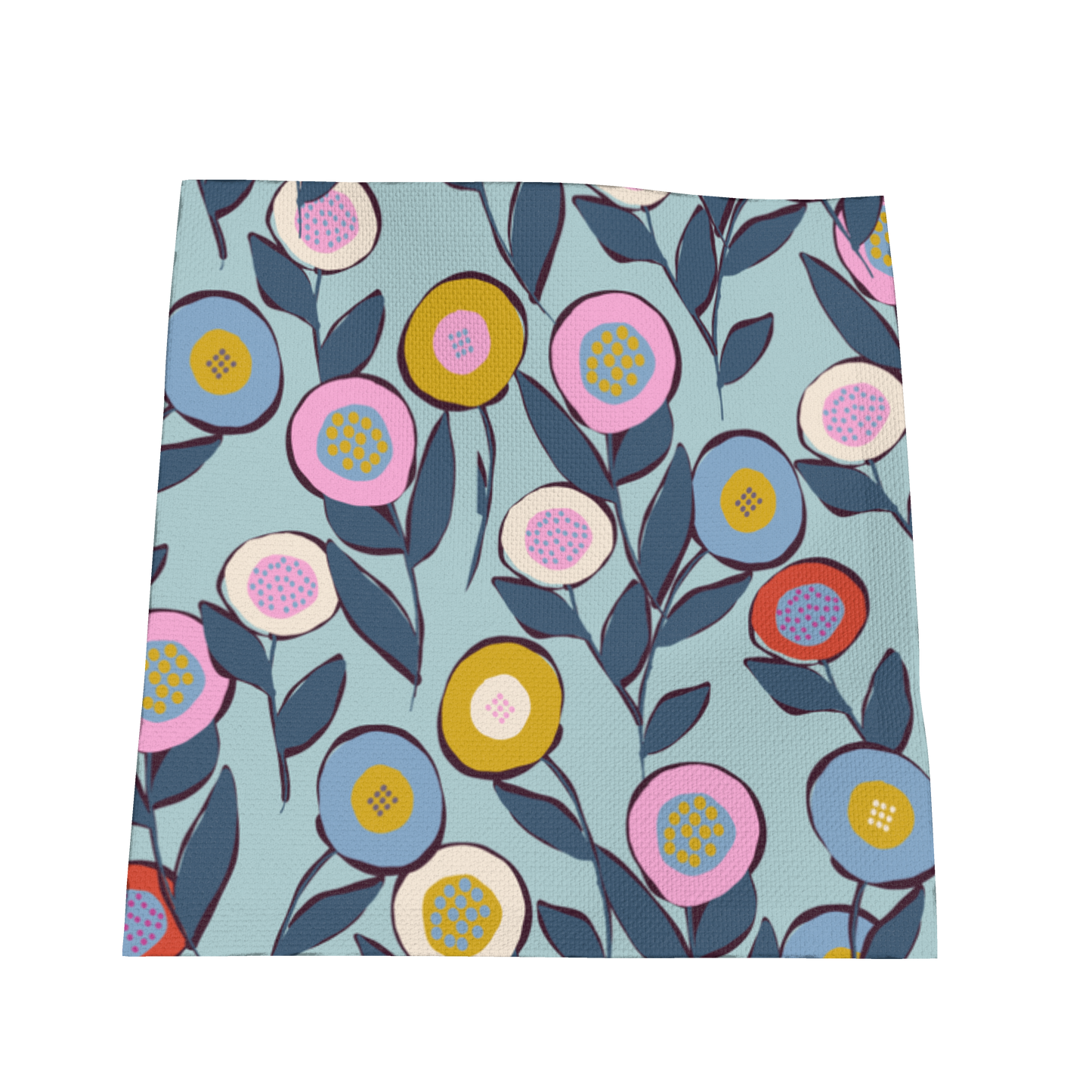 Button Flowers Blue Oxford Cocktail