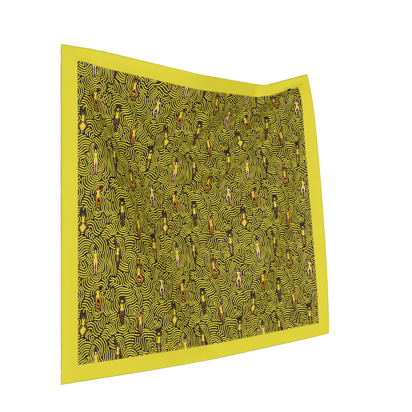 Swimmers in Summer Napkin in Yellow in Soft-Structured Linen