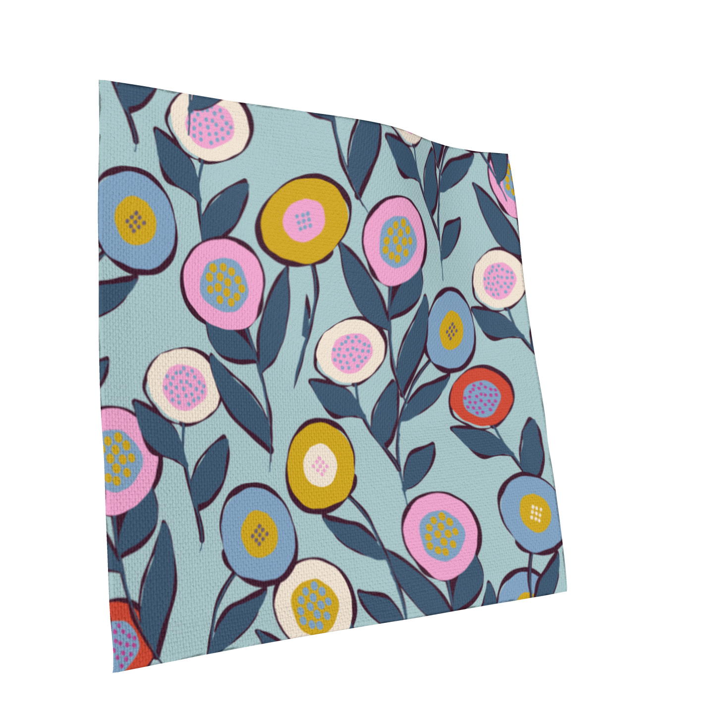 Button Flowers Blue Oxford Cocktail
