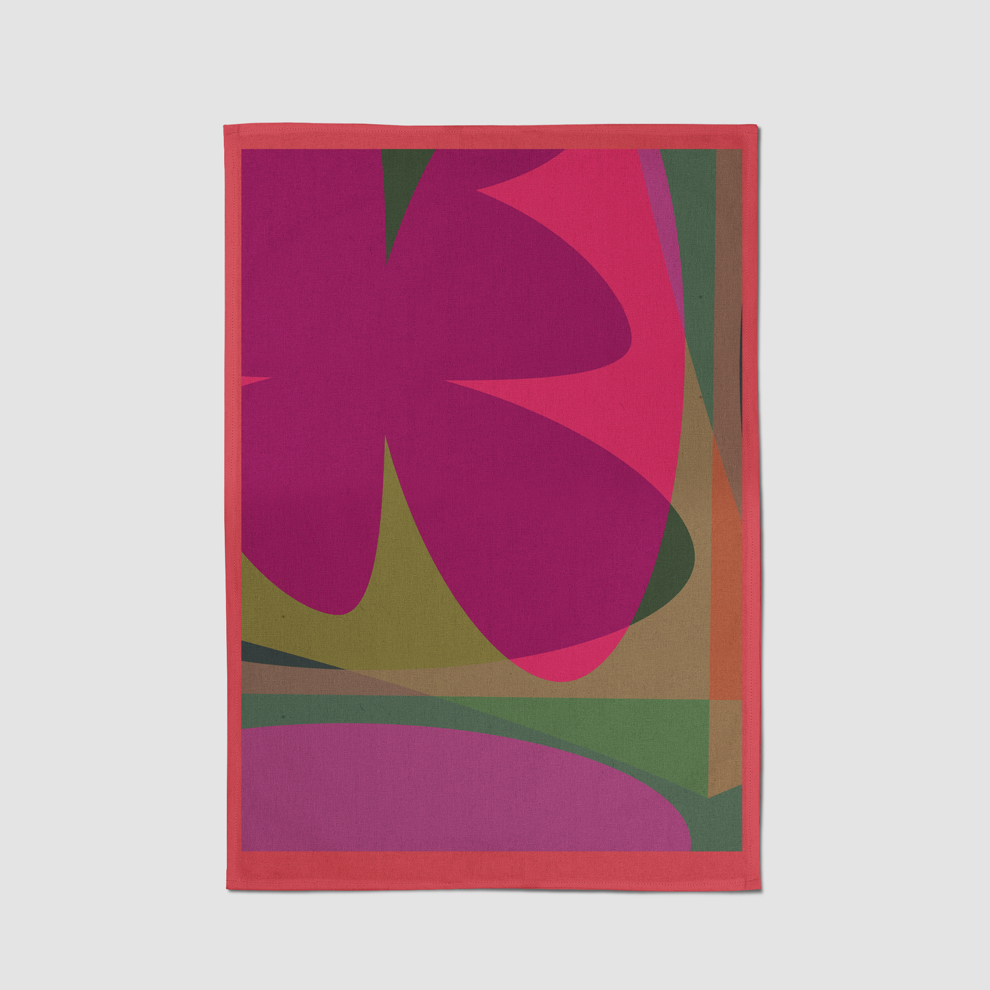 Big Shapes Tea Towel in Pink