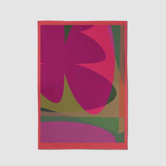 Big Shapes Tea Towel in Pink