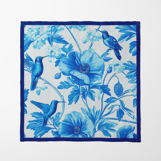 Poppy Bird Ballet Napkin in Jardin Bleu