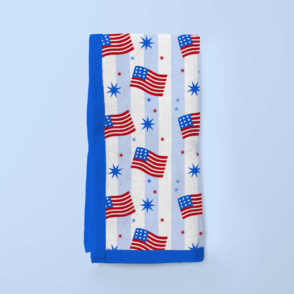 Red White Blue Napkin in Organic Cotton Voile