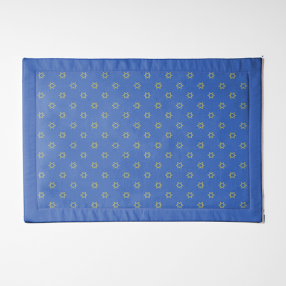 Star of David Placemat in Dark Blue and Yellow