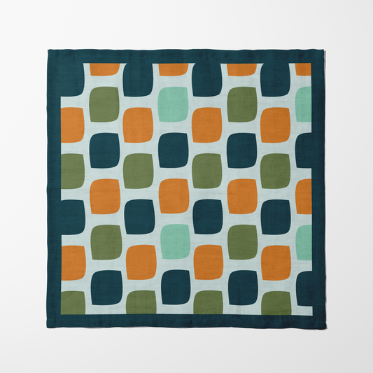 Squared Off Napkin in Dark Teal in Lightweight Linen