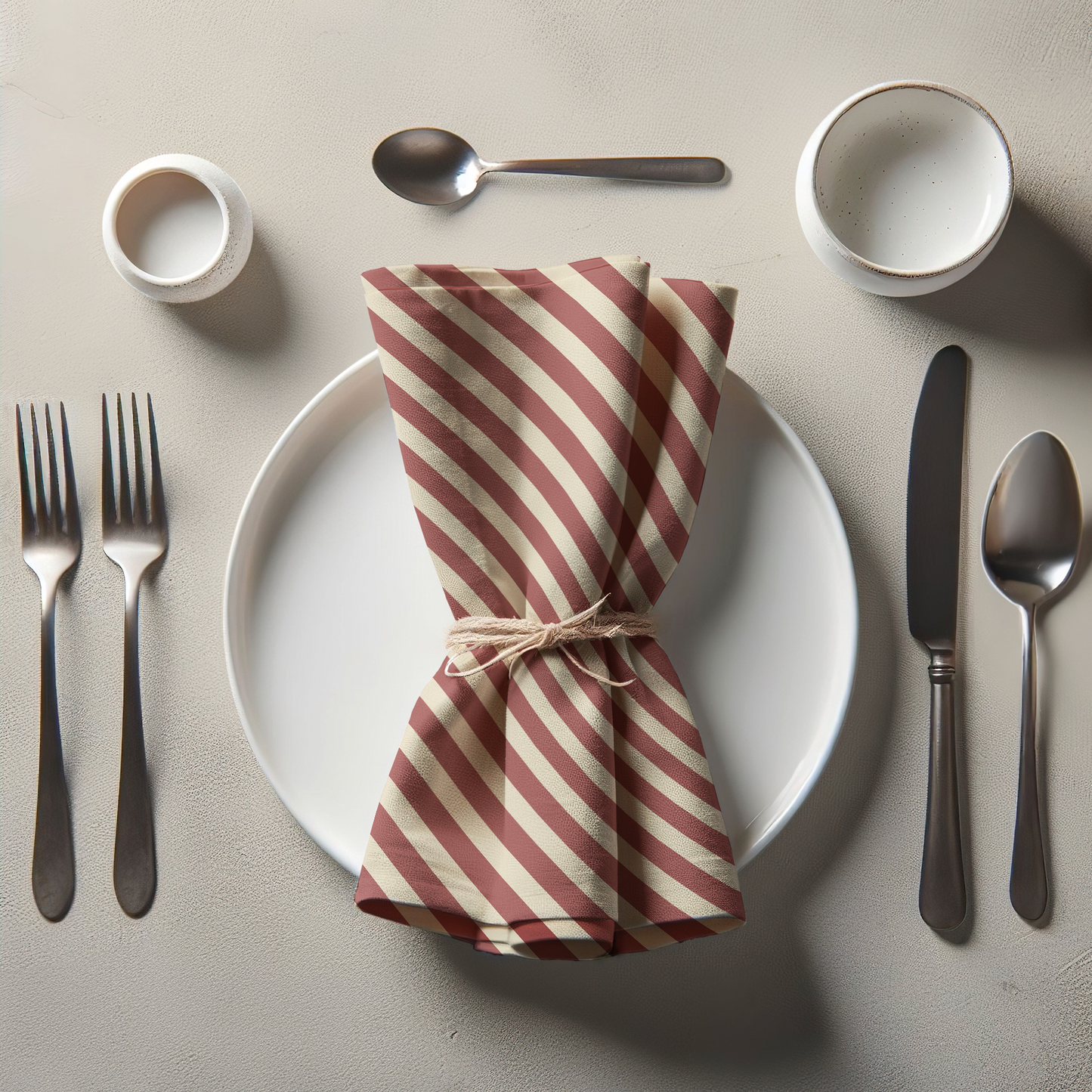 ONE Diagonal Stripe Napkin - Racer in Organic Cotton Voile