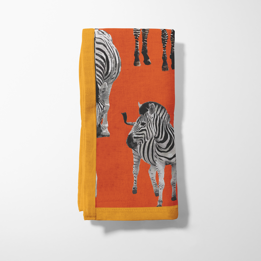 Zias Zebras Napkin in Organic Cotton Voile