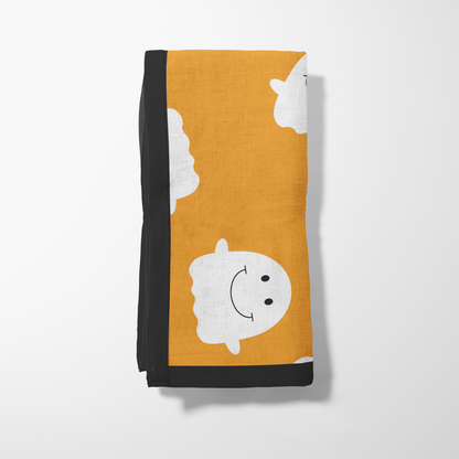 Friendly Ghosts in Squash Napkin in Organic Cotton Voile